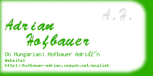 adrian hofbauer business card